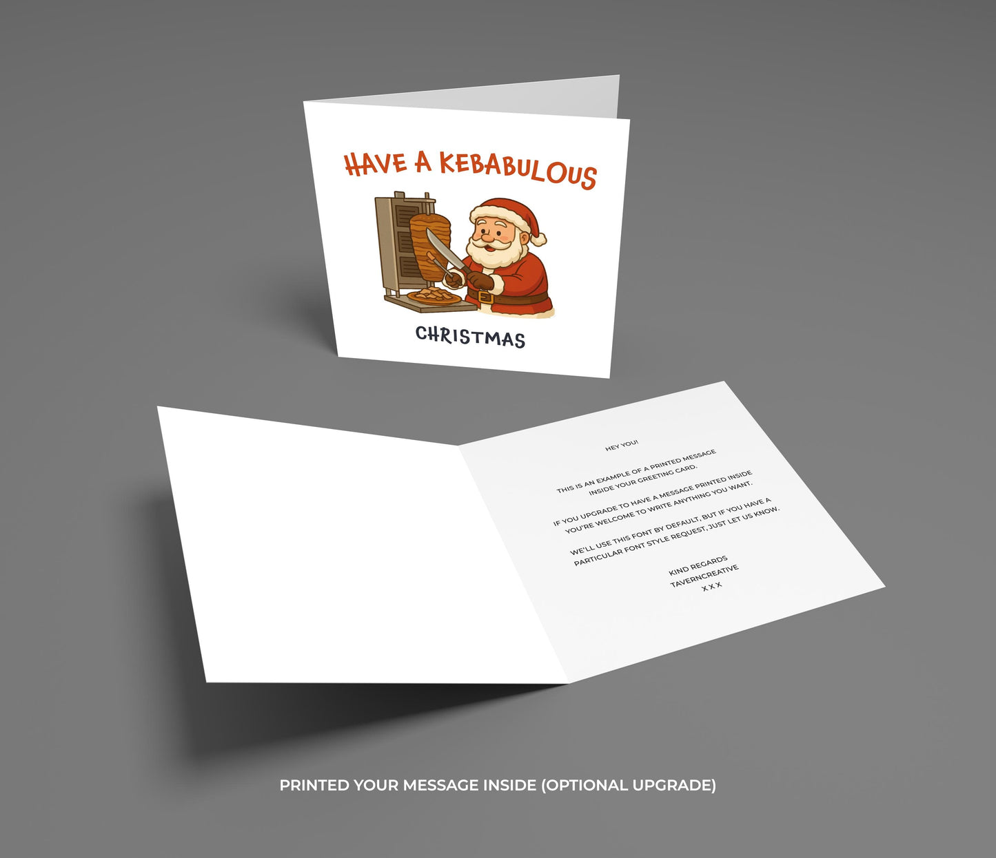 Funny Santa Kebab Christmas Card: Festive Food Pun