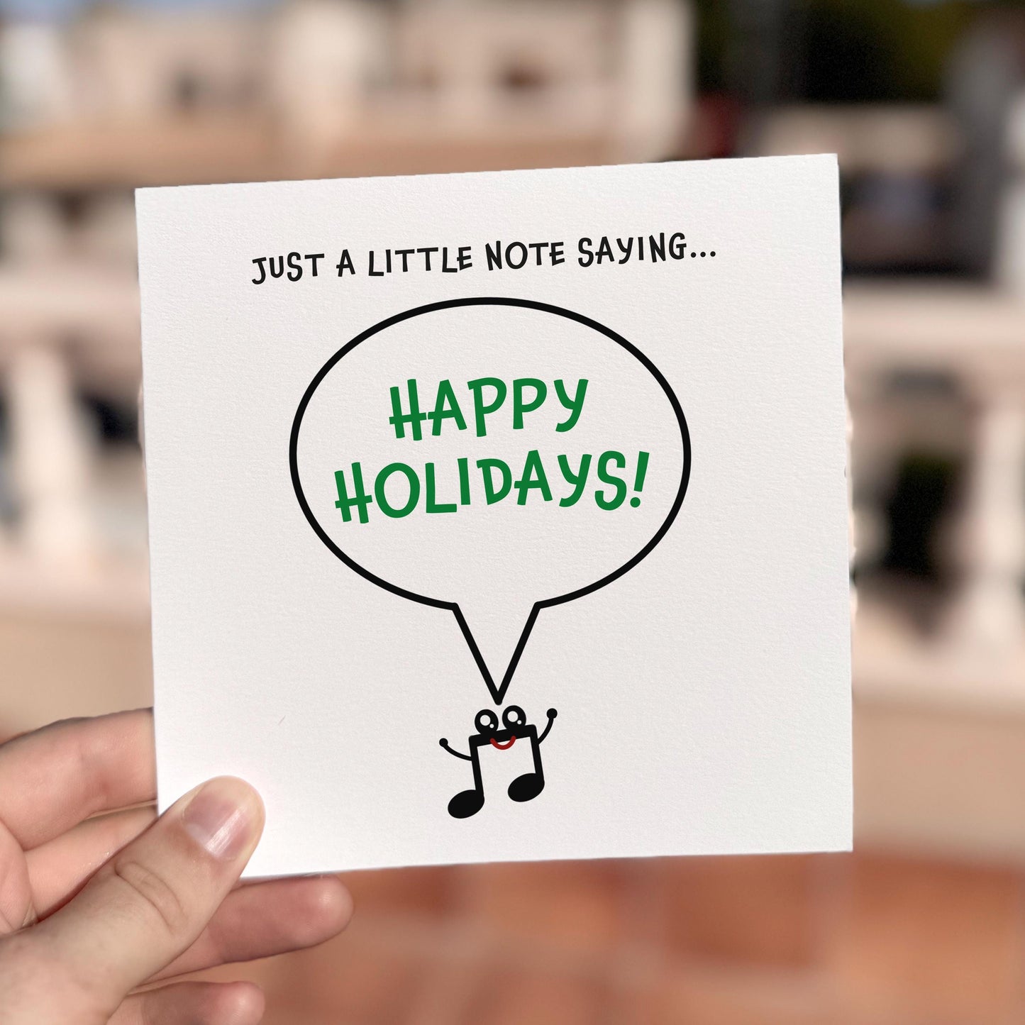 Funny Music Pun Christmas Card: Happy Holidays Greeting
