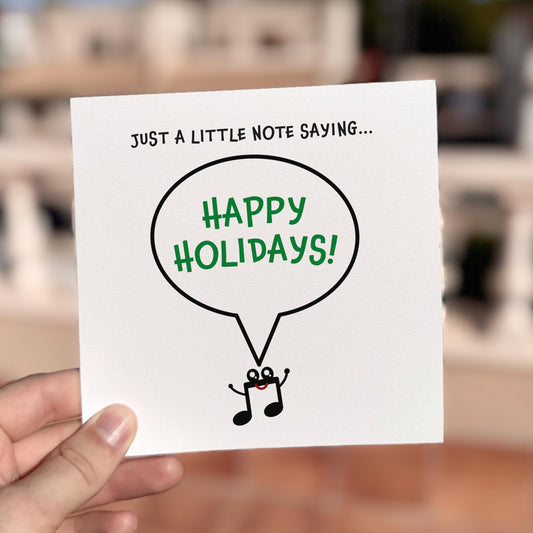 Funny Music Pun Christmas Card: Happy Holidays Greeting