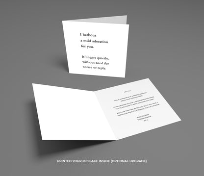 Two greeting cards with text on a gray background