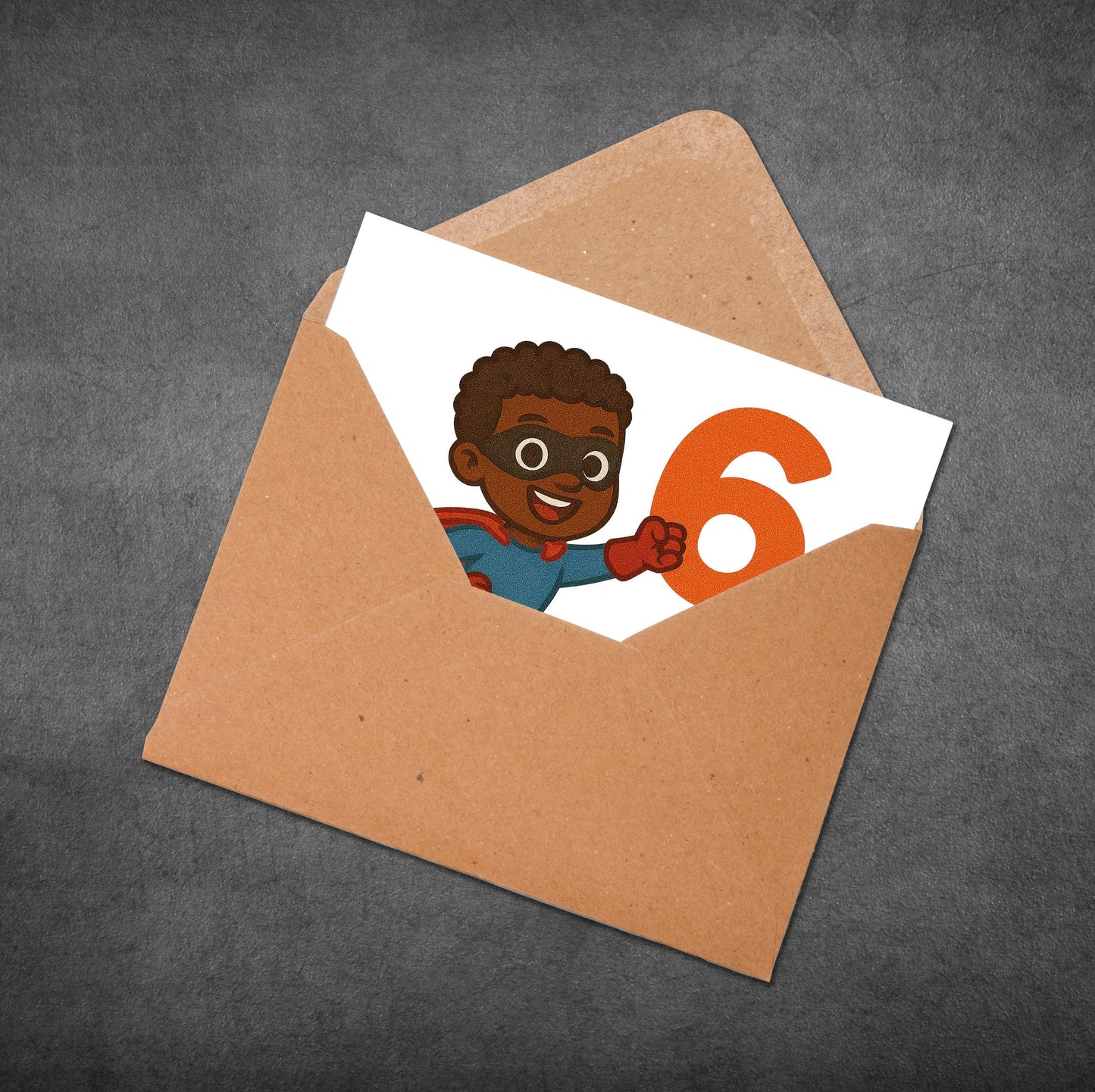 Personalized Superhero 6th Birthday Card: Comic Style Kids Card