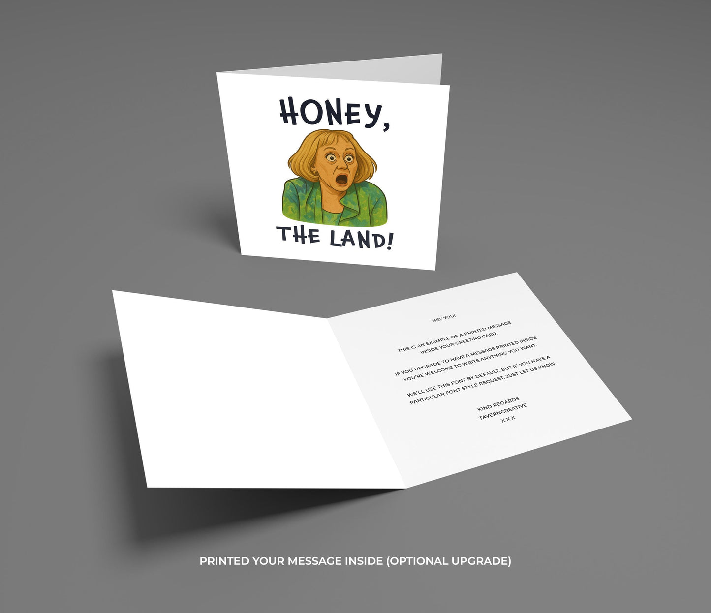Funny "Honey, The Land!" Birthday Card - Viral TikTok Meme