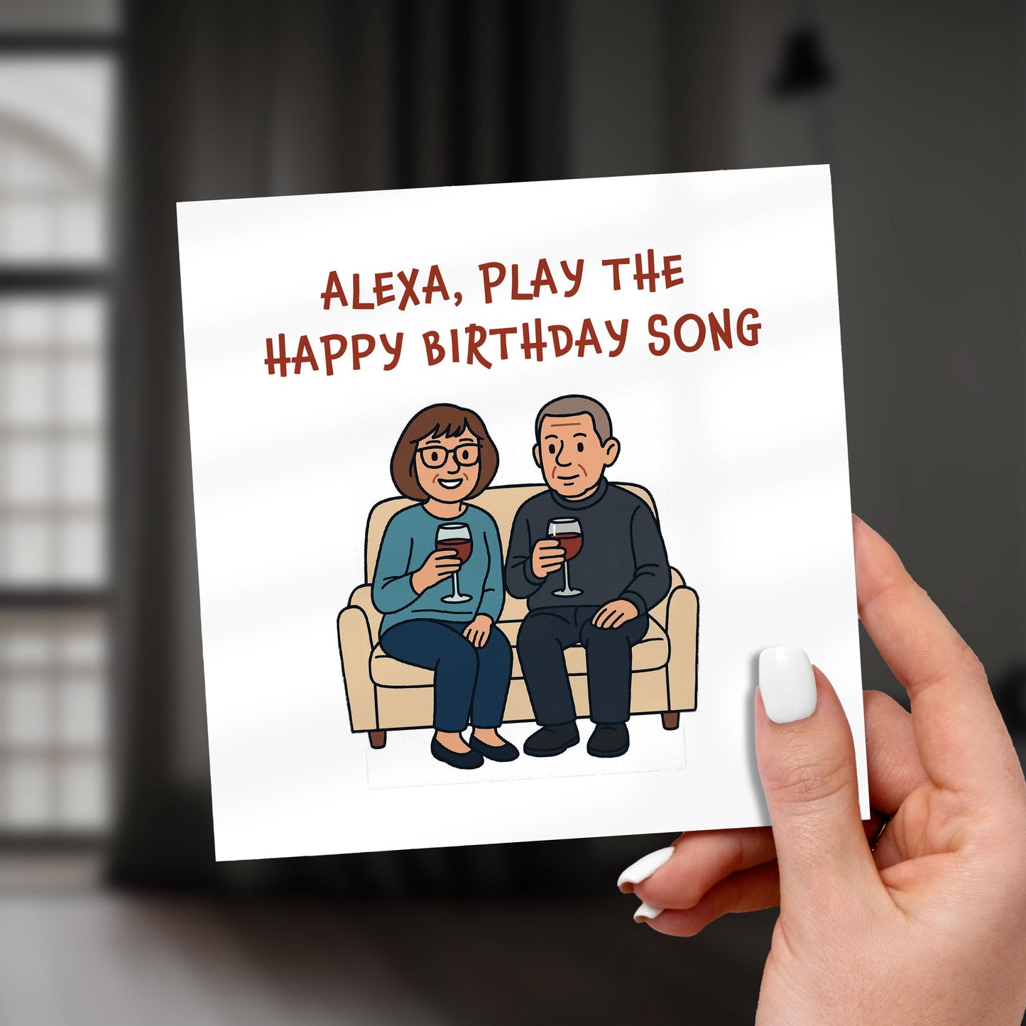 Funny Alexa Birthday Card: Viral Tech Meme for Mum & Dad