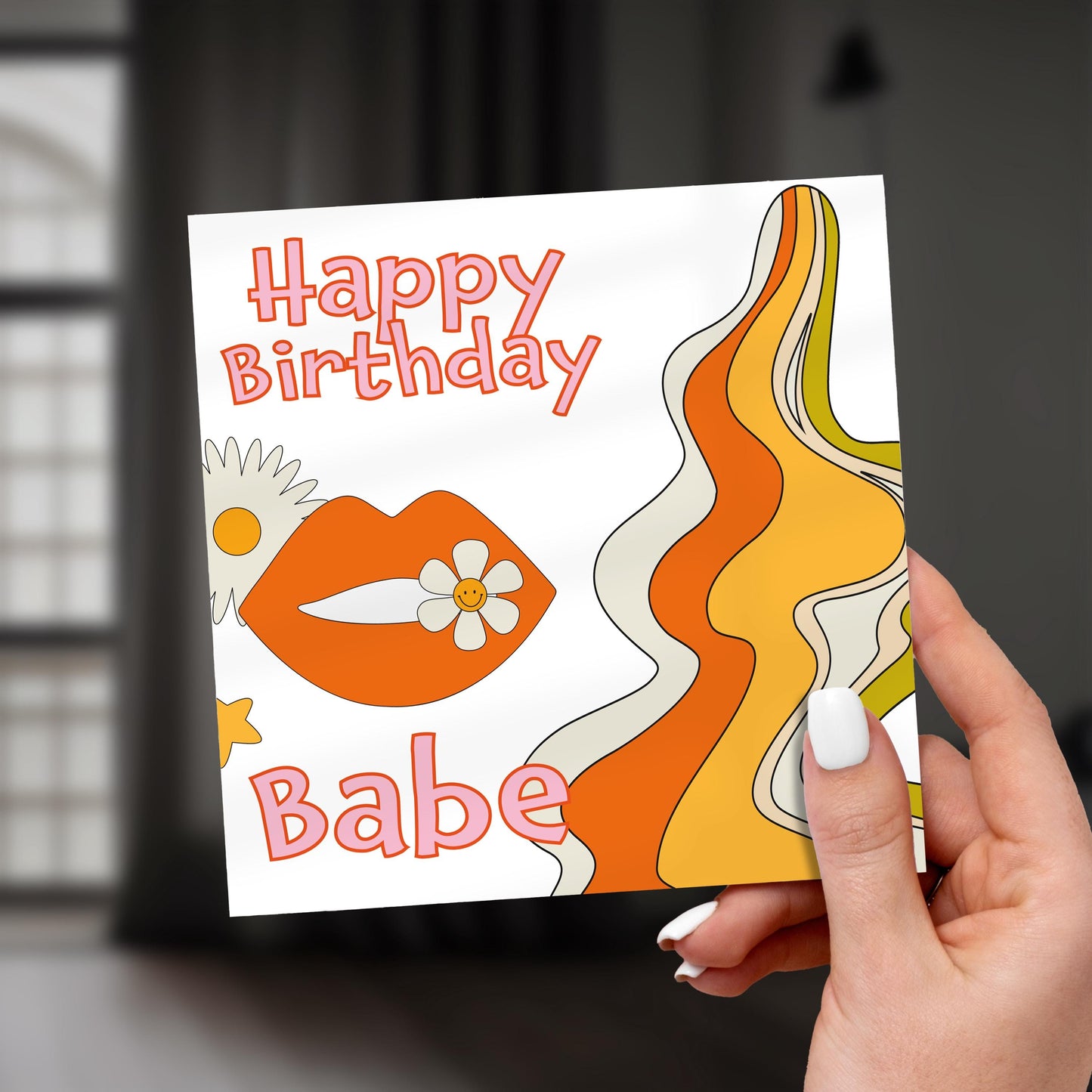 Retro Birthday Card: Groovy 70s Style - For Her