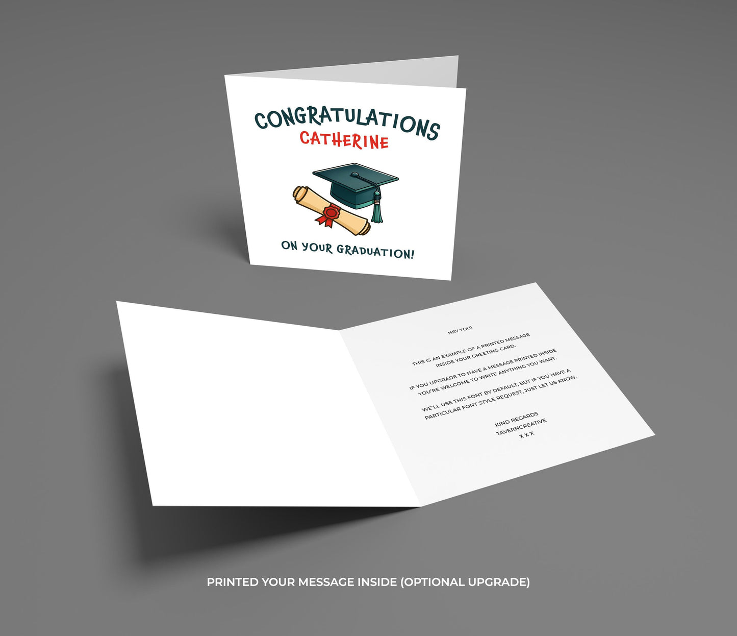 Personalized Graduation Card: Class of 2025, Cap & Scroll Design