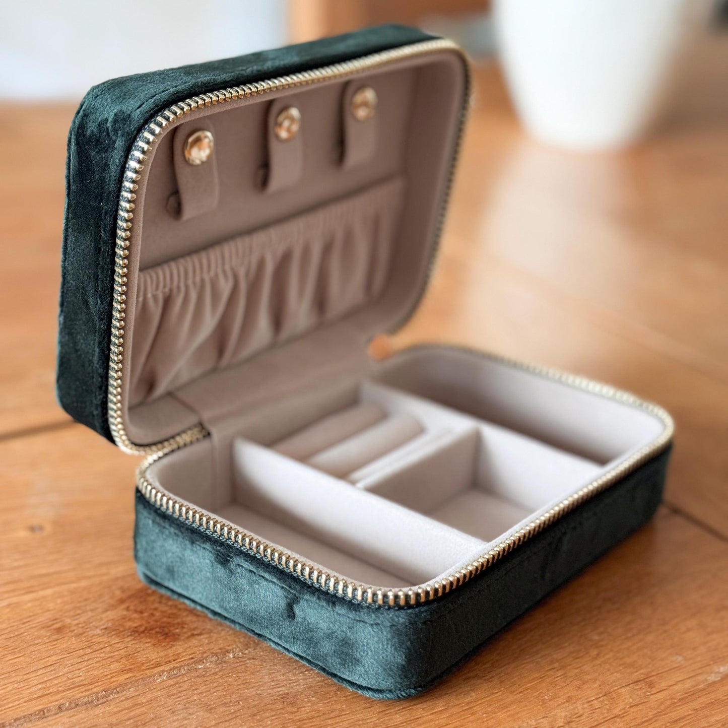 Velvet Travel Jewellery Box, Personalised Jewellery Case, Luxury Gift for Her