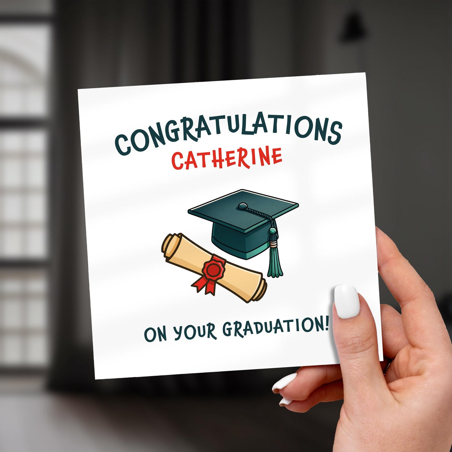 Personalized Graduation Card: Class of 2025, Cap & Scroll Design