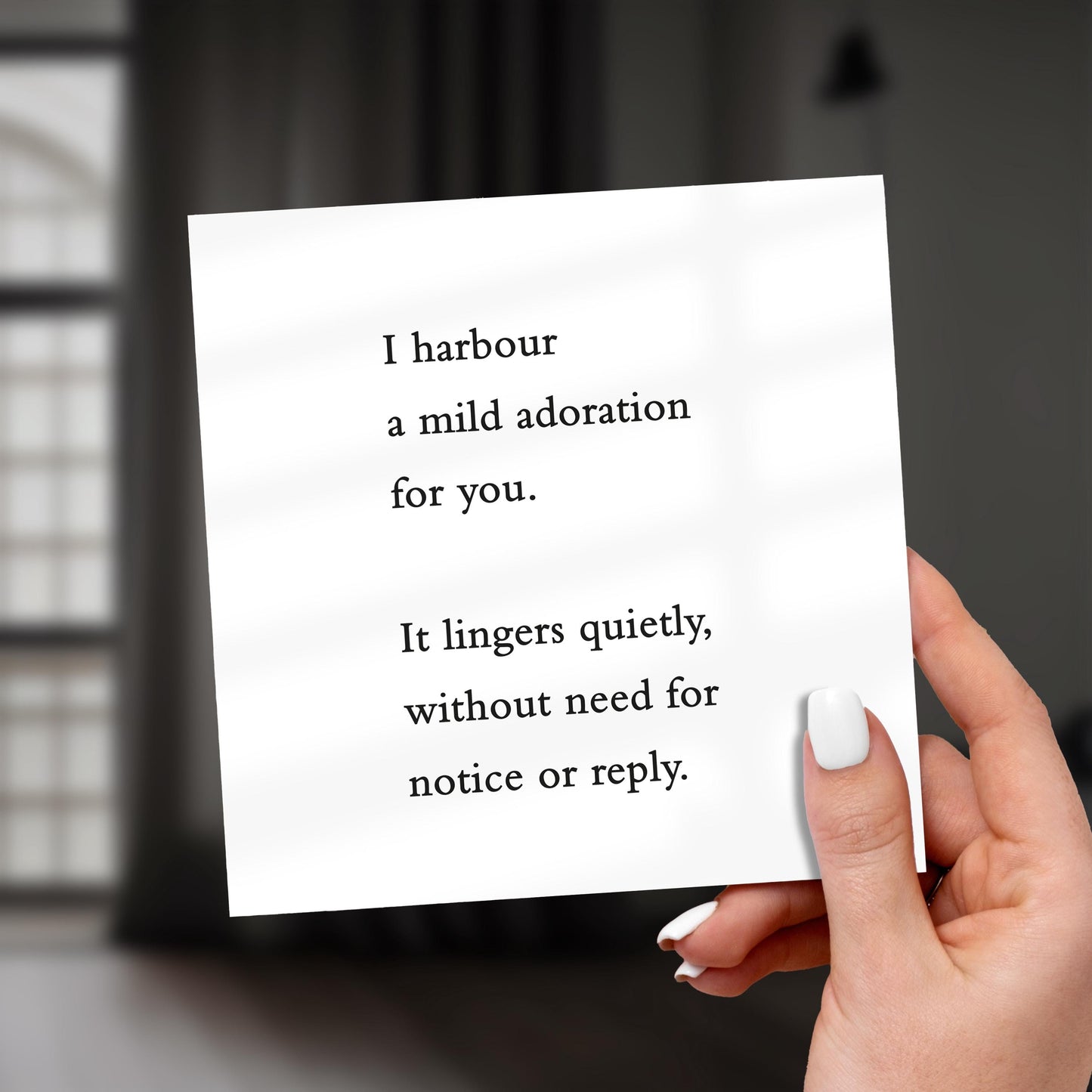 Funny Anniversary Card: Quiet Adoration, Weirdly Poetic - FSC Card