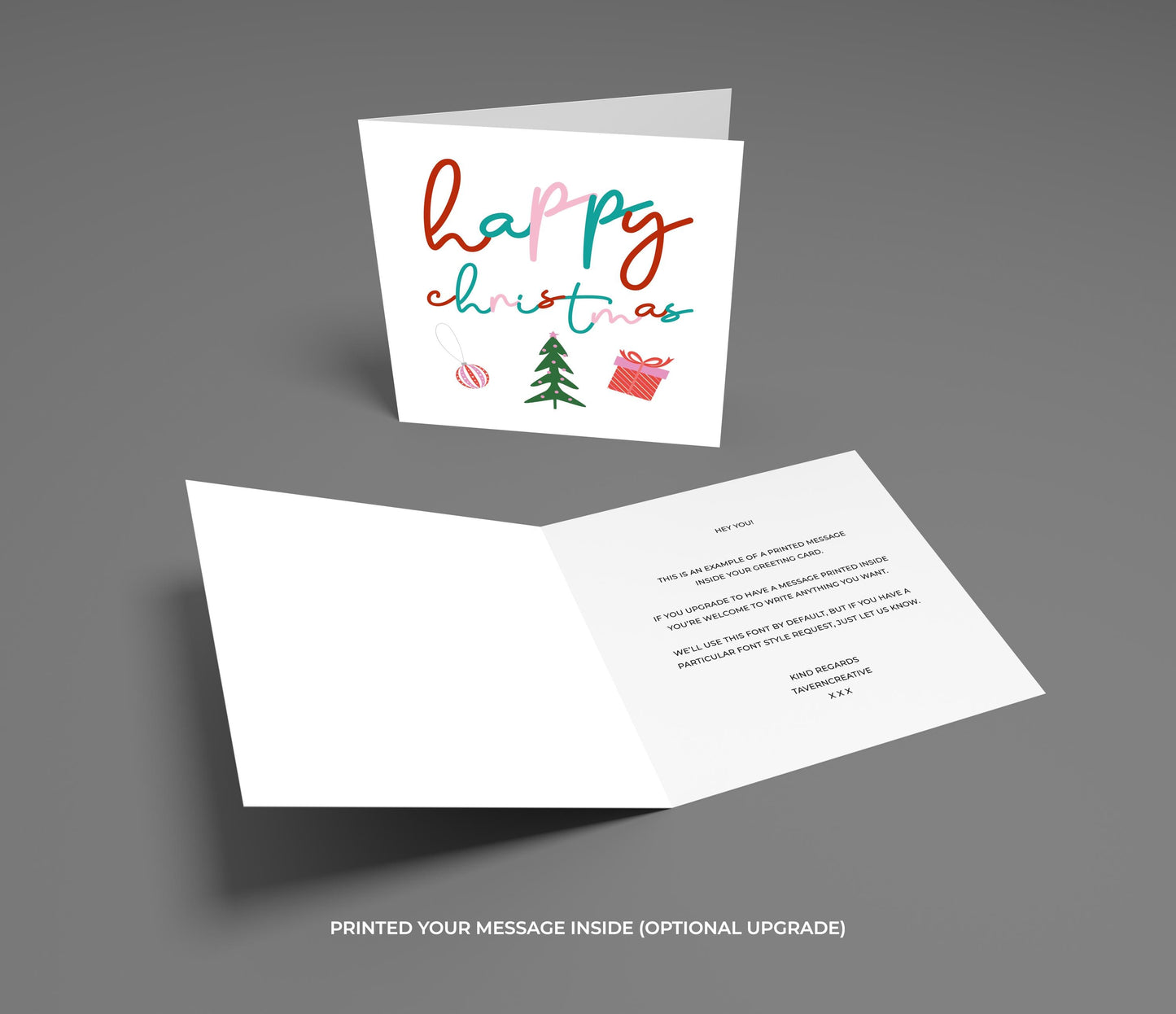 Modern Happy Christmas Card: Colorful Festive Design