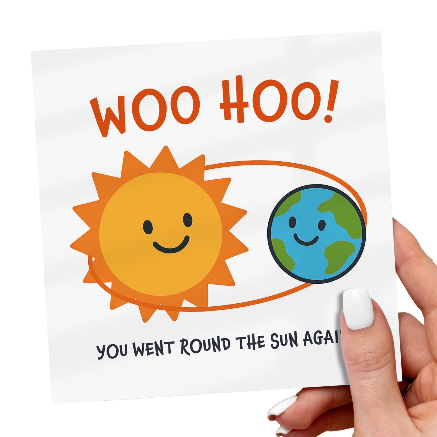 Funny Science Birthday Card: Space Pun - 'Round the Sun'
