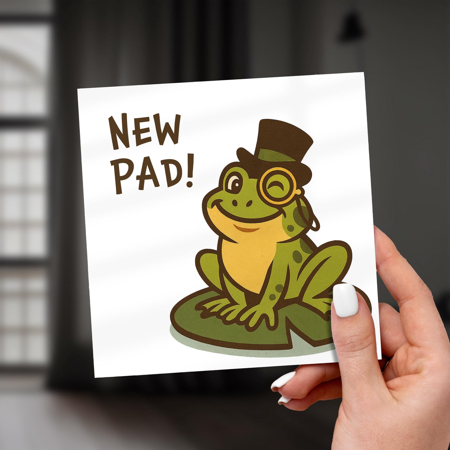 Funny Frog New Home Card: New Pad Congratulations