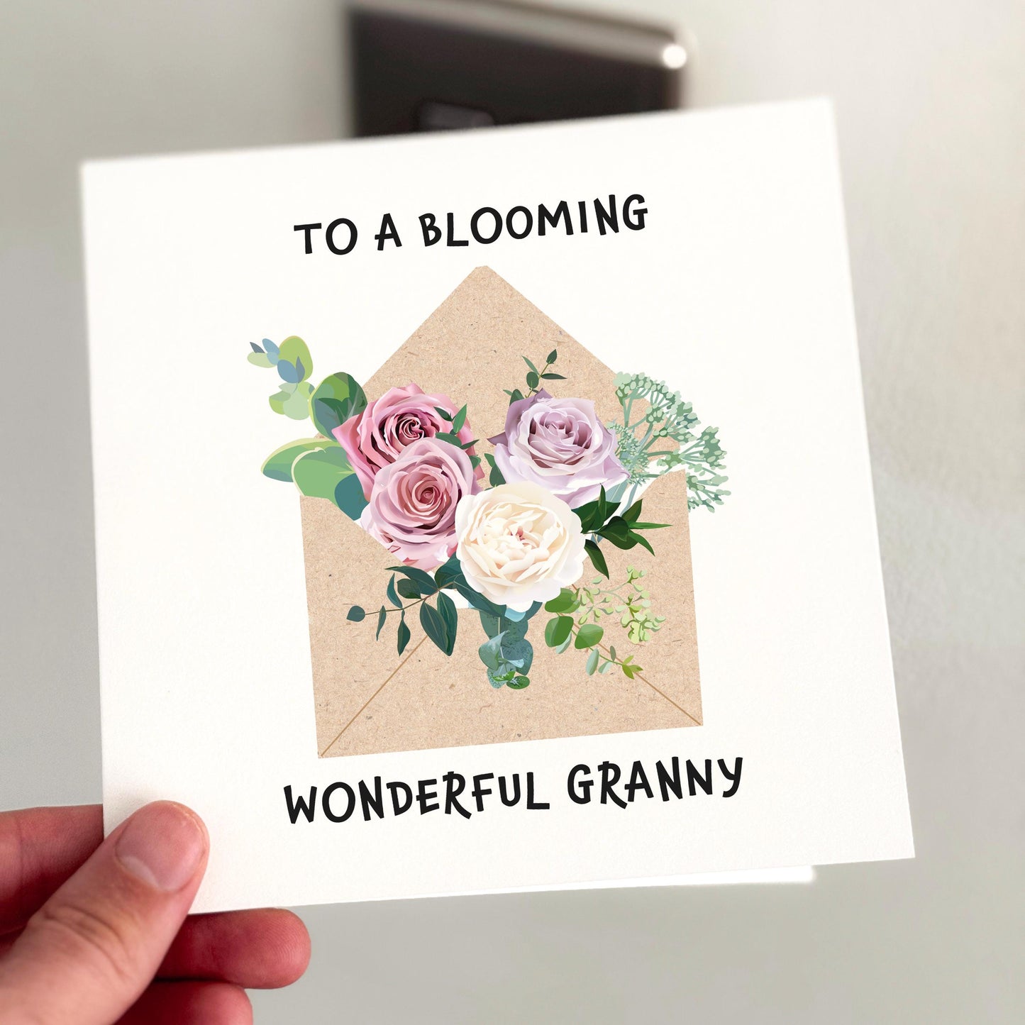 Granny Birthday Card, Blooming Wonderful Granny Card, Floral Card for Grandma, Envelope Flowers Card, Granny Thank You Card, Card for Her
