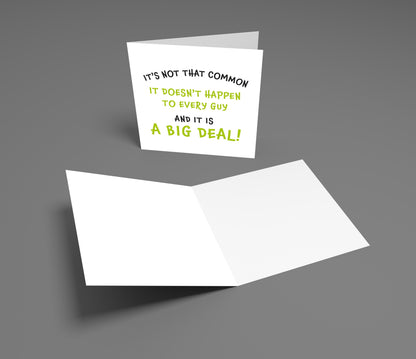 Greeting card with text on a gray background