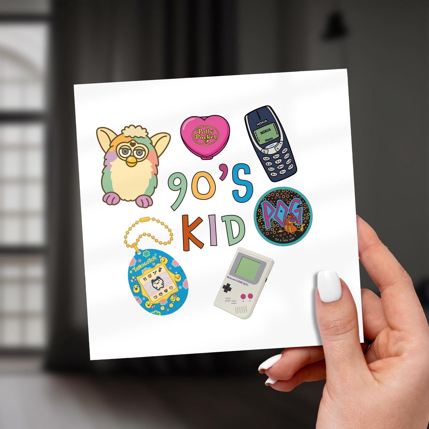 90s Nostalgia Birthday Card: Gameboy, Polly Pocket, Millennial Throwback