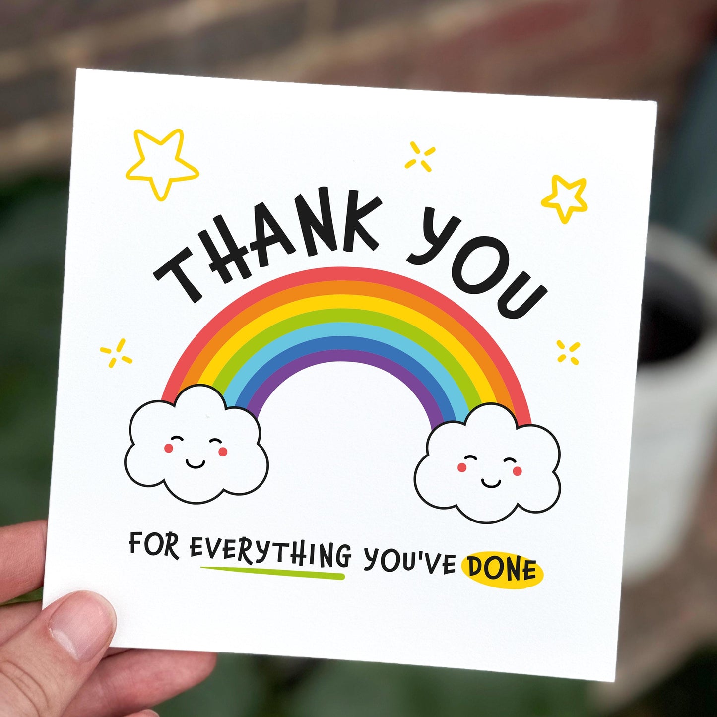 Rainbow Thank You Card: Teacher Appreciation, End of Term