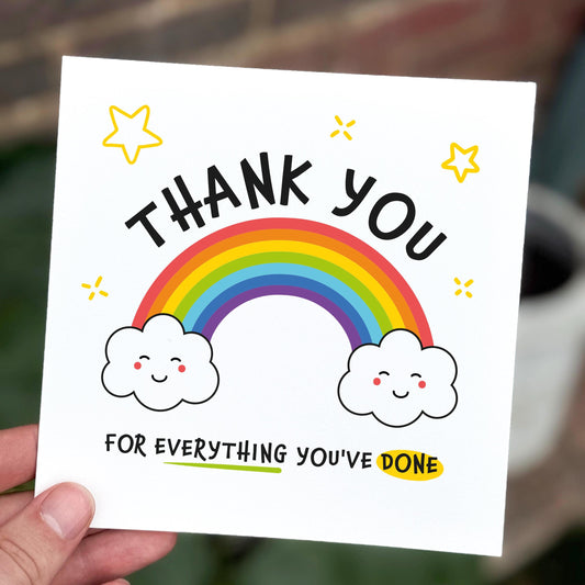 Rainbow Thank You Card: Teacher Appreciation, End of Term