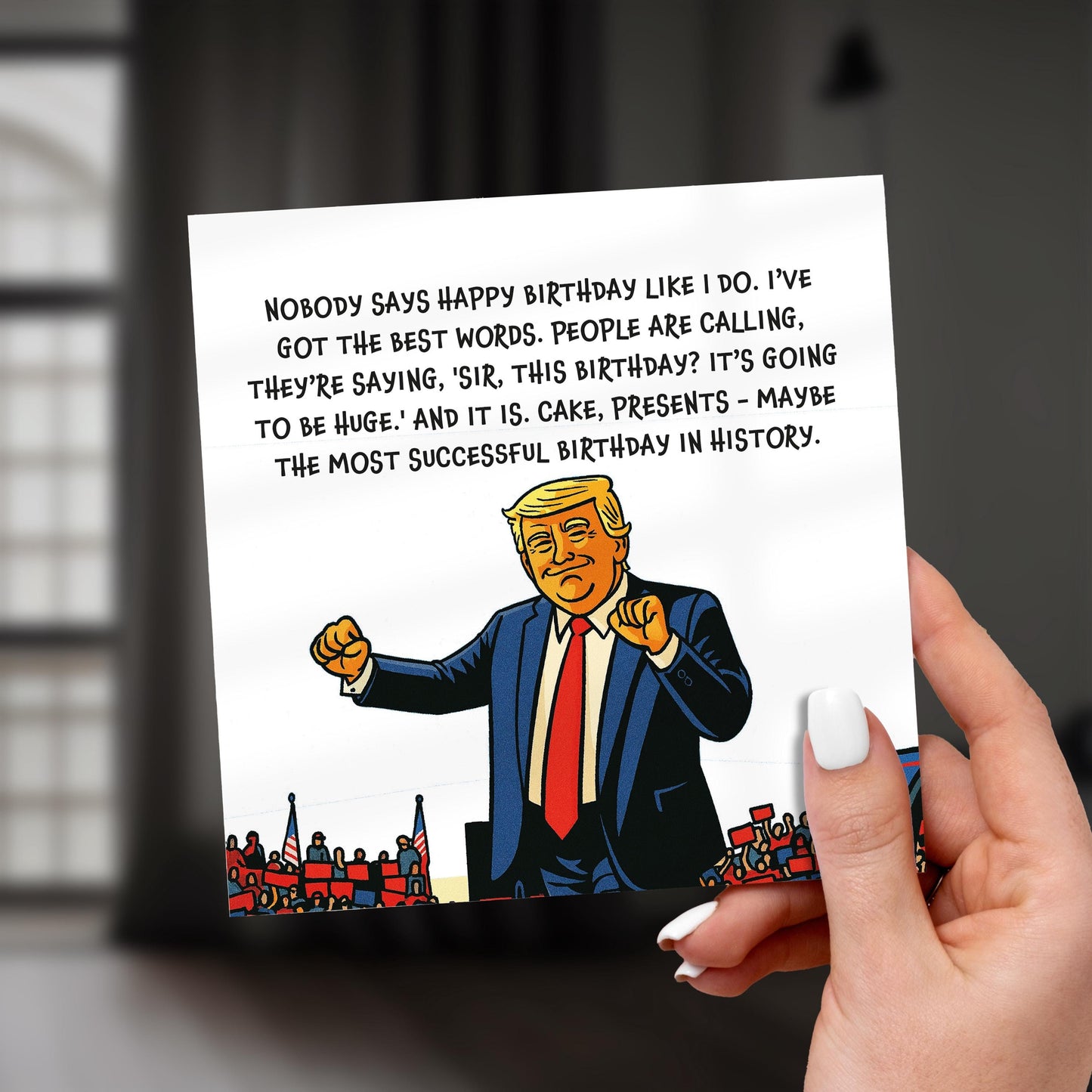 Funny Trump Birthday Card: Political Humor, Sarcastic Gift