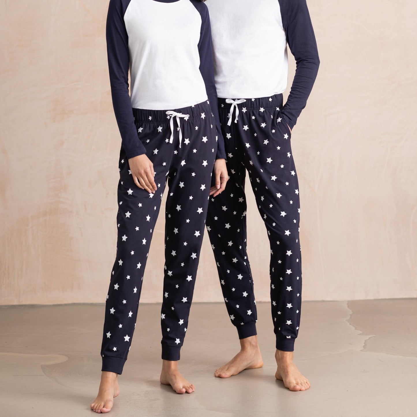 Navy and White Stripe Christmas Pyjama Bottoms, Matching Family PJs