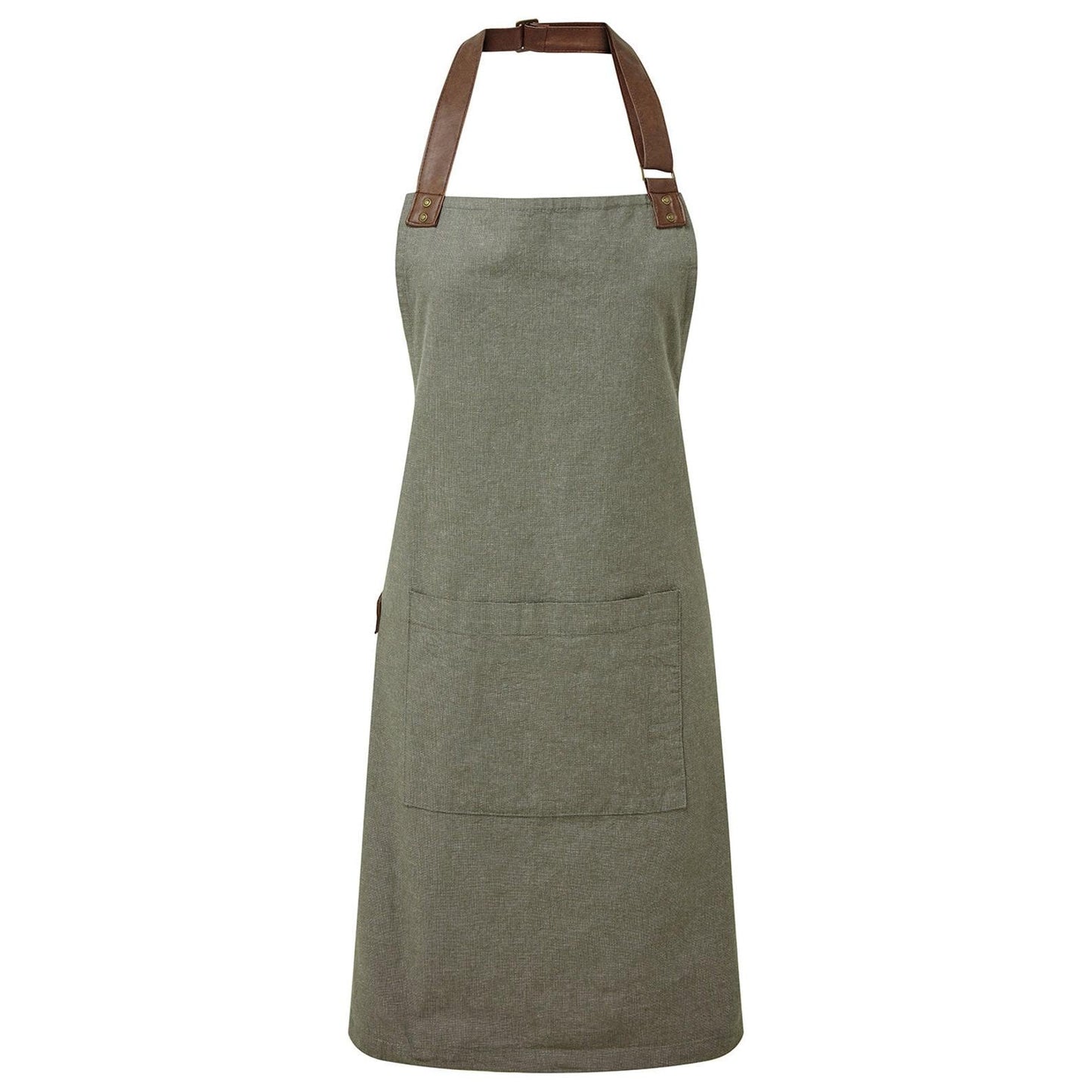 Moss Green Oxford Bib Apron, Personalised Cooking Apron, Gift for Him or Her
