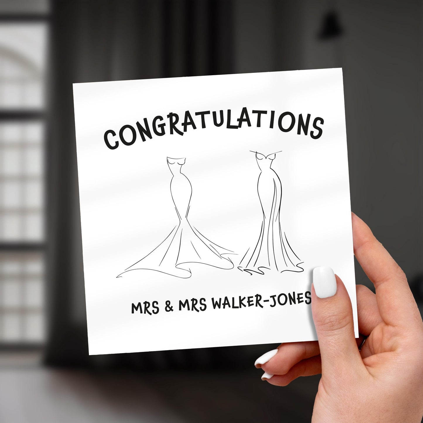 Personalized Mrs and Mrs Wedding Card: Two Brides, LGBTQ+ Congratulations