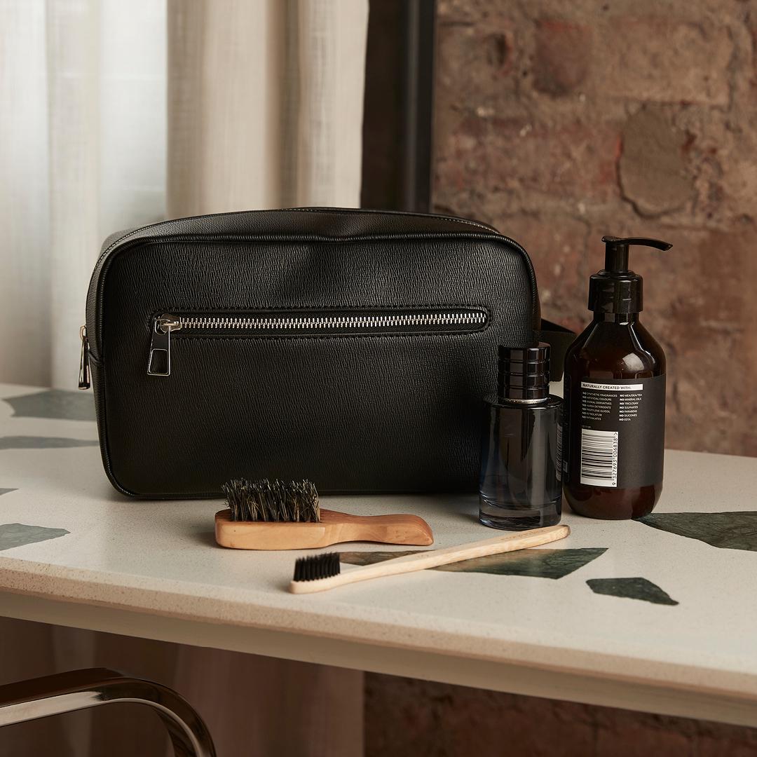 Tailored Luxe Wash Bag, Personalised Men’s Toiletry Bag, Luxury Gift for Him