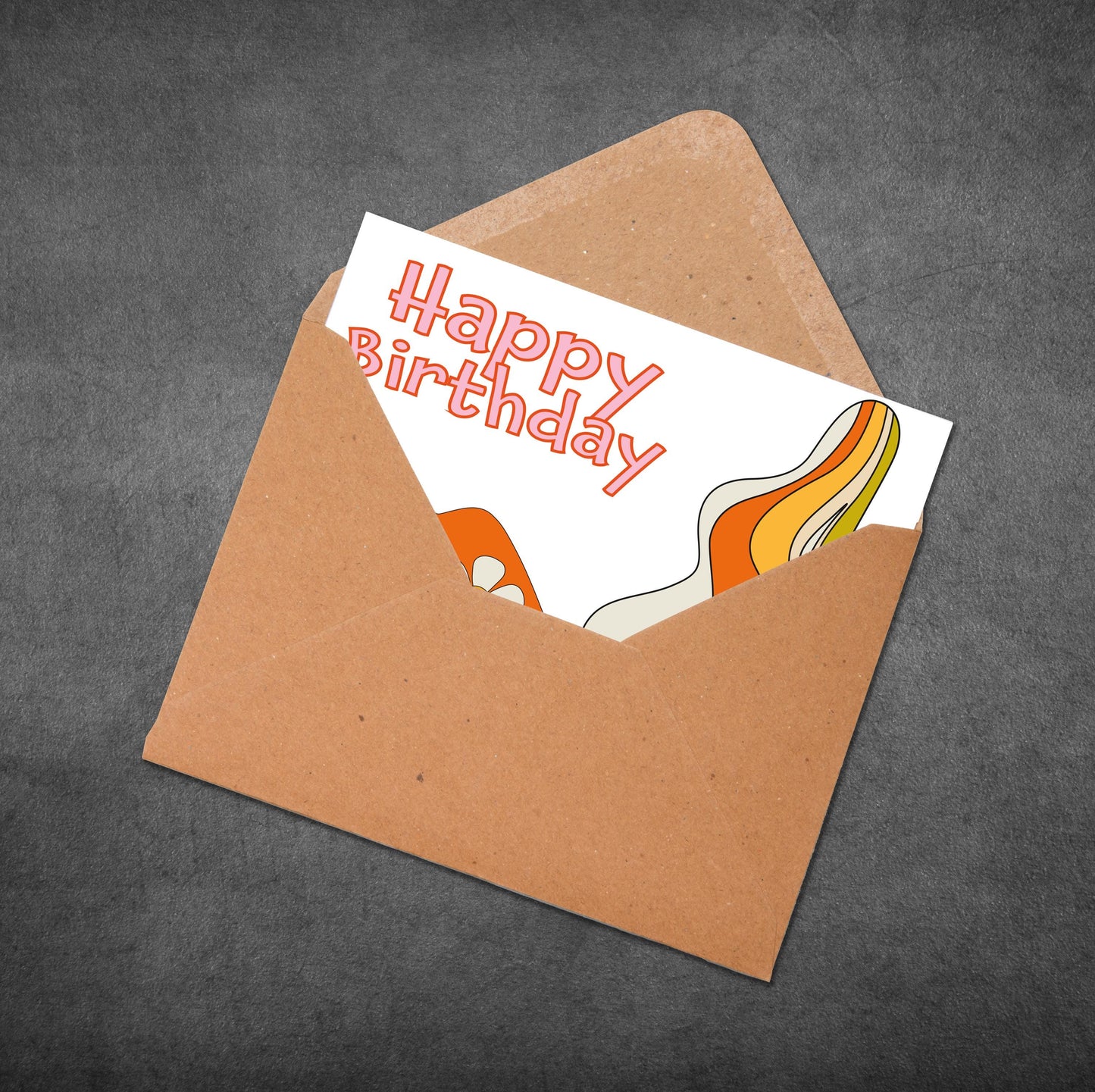 Retro Birthday Card: Groovy 70s Style - For Her