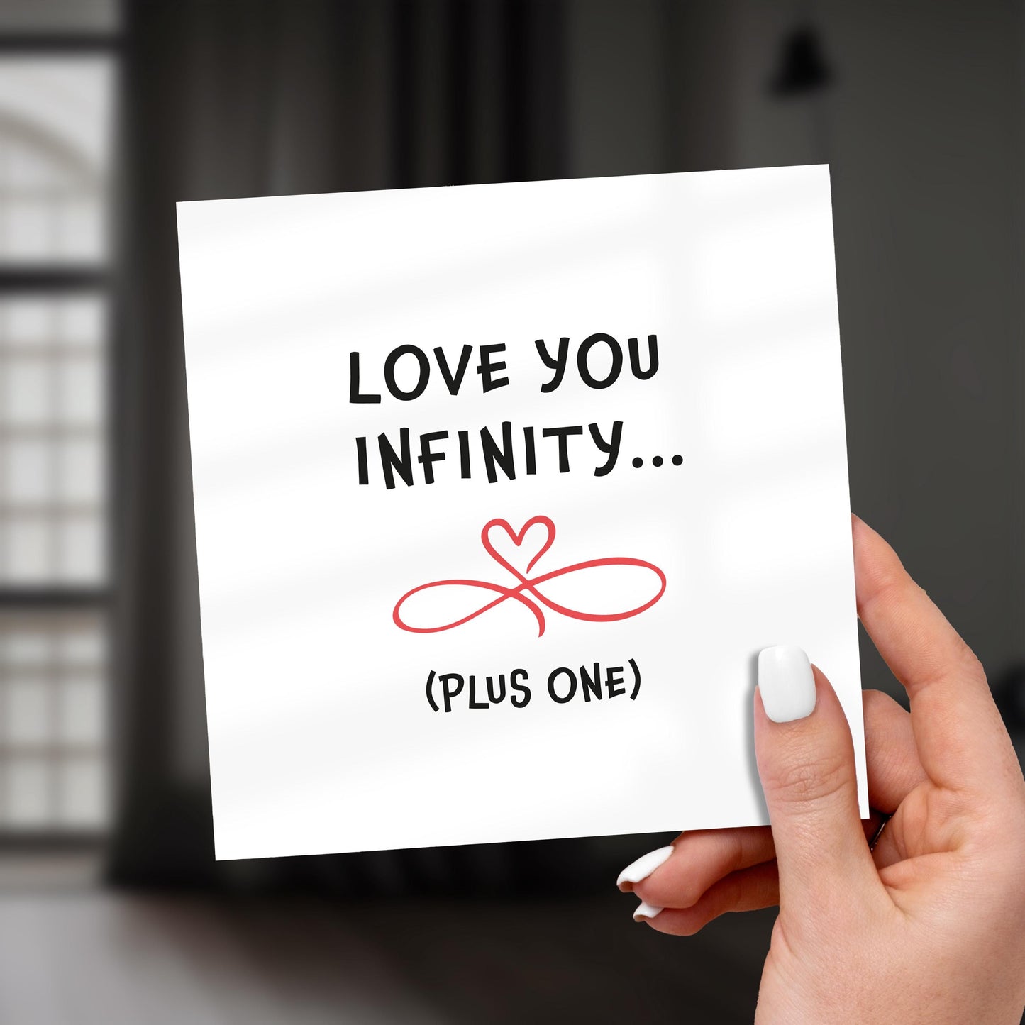 Funny Anniversary Card: Love You Infinity - Heart Symbol