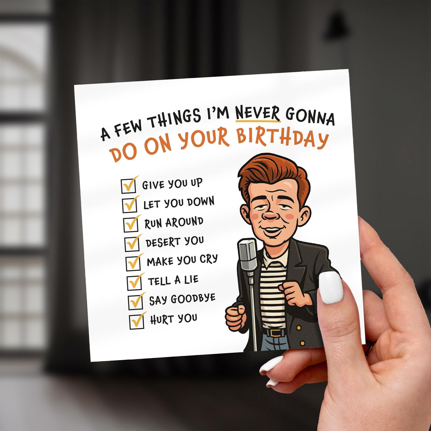 Rickroll Birthday Card: Funny 80s Meme Card