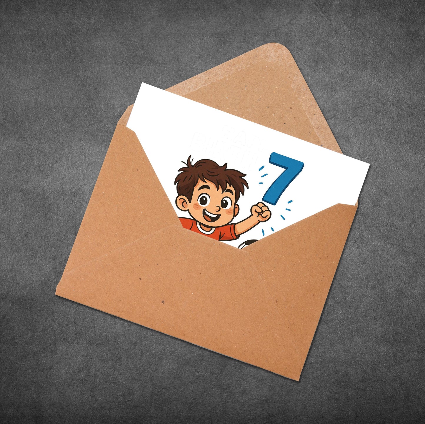 Personalized Football 7th Birthday Card for Son