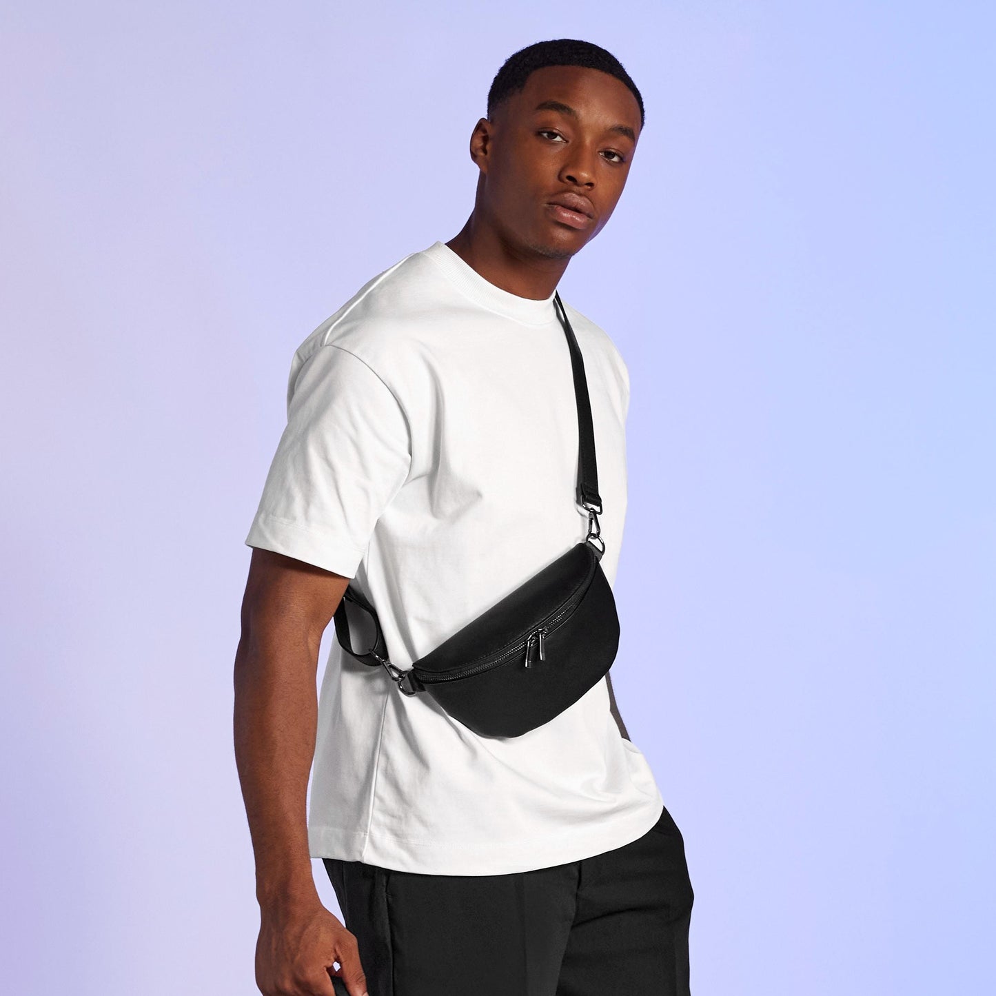 Black Cross Body Bag, Personalised Men’s Bag, Stylish Gift for Him