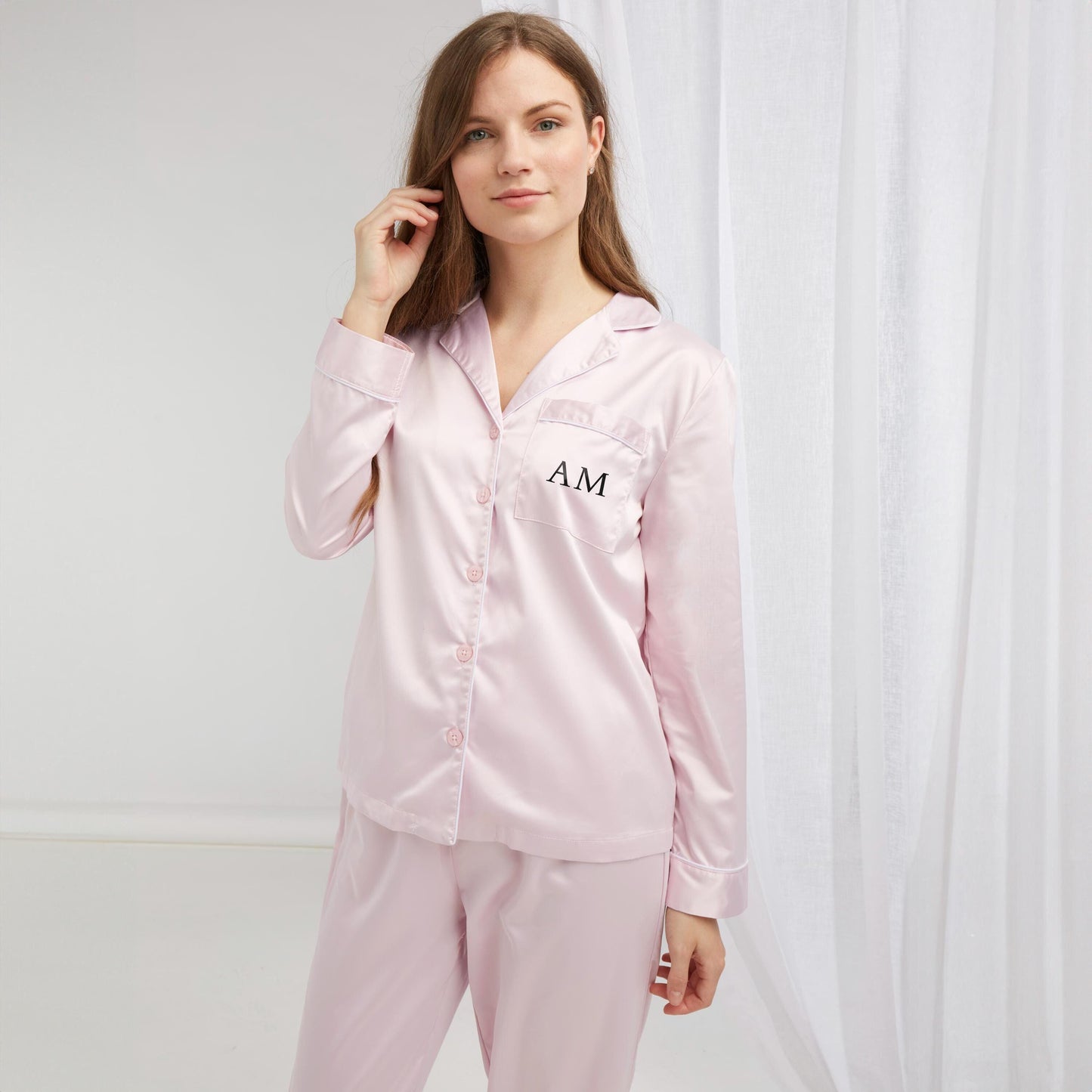 Personalised Bridal Pyjama Set, Satin Wedding PJs, Gift for Bride or Bridesmaids