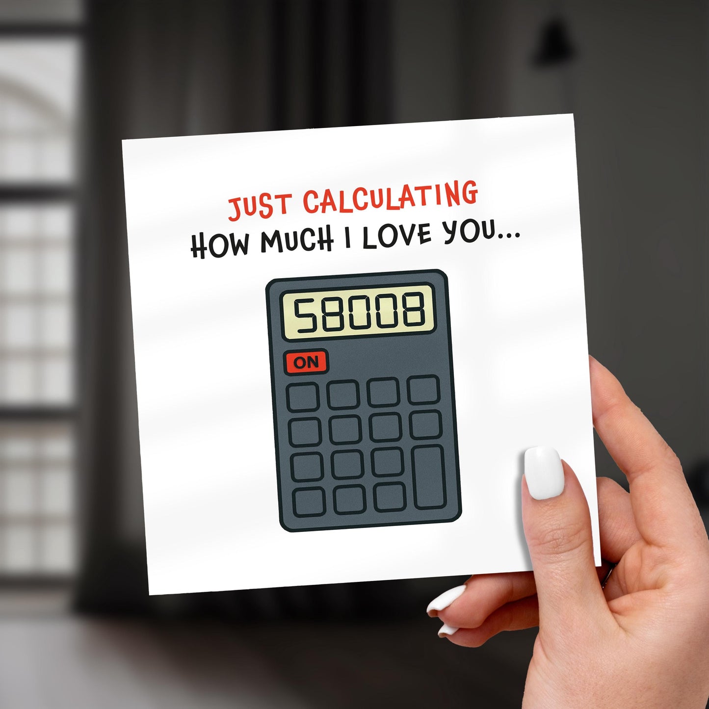 Funny Anniversary Card: Calculator Boobs Joke, Schoolboy Humor
