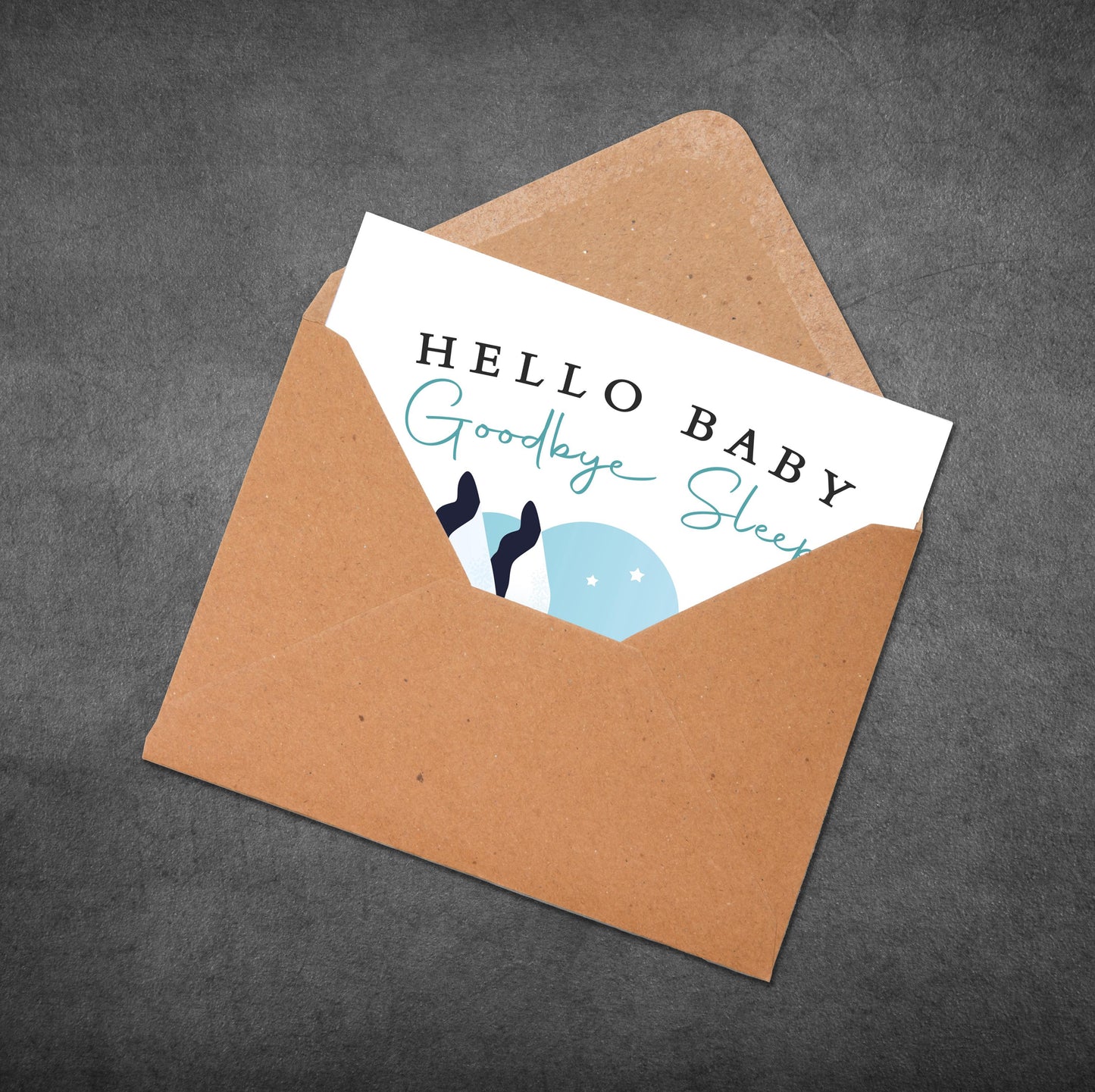 Personalized New Baby Card: Funny Stork Design, Custom Name