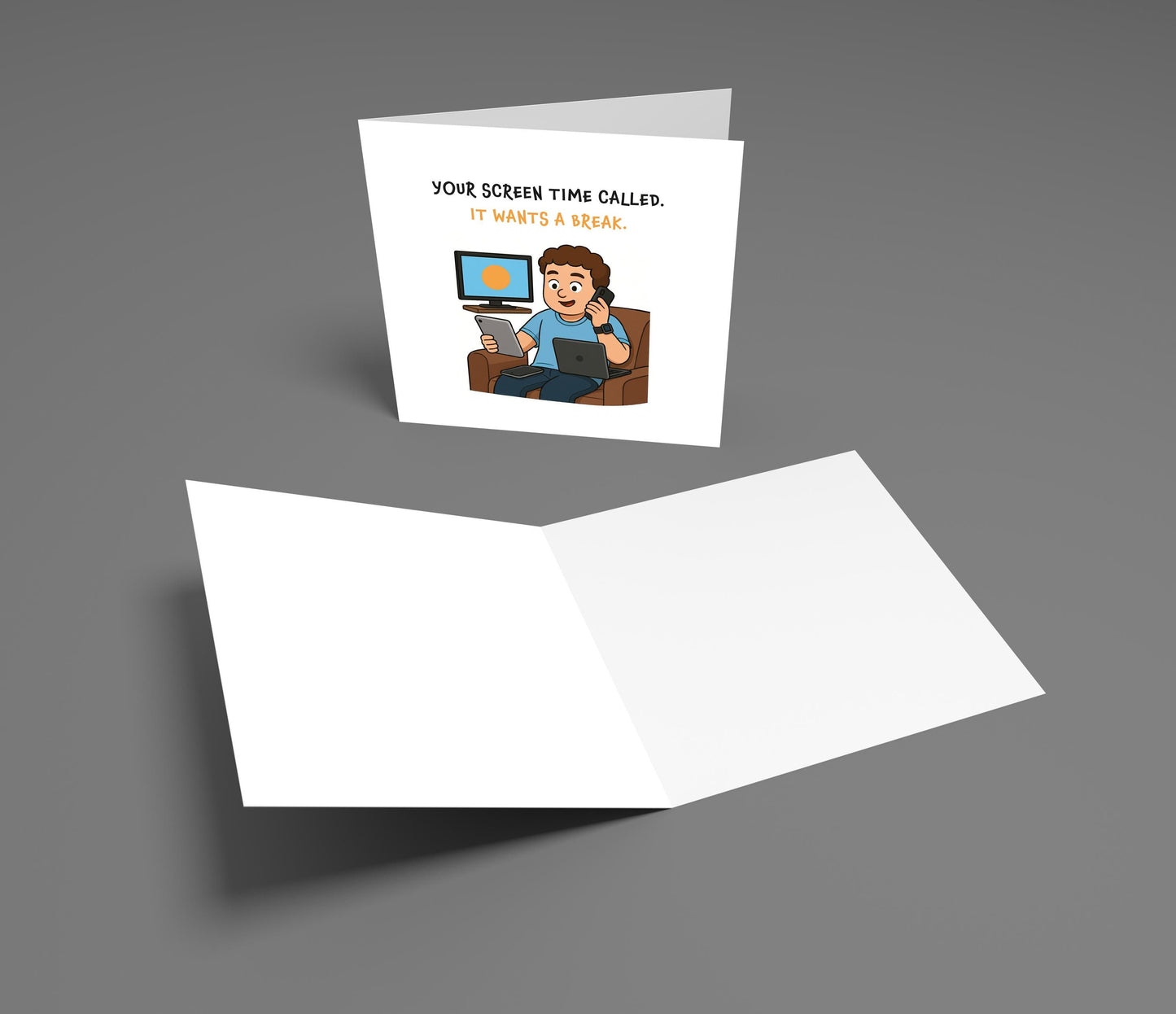 Funny Screen Time Card: Tech Overload Meme, Digital Detox