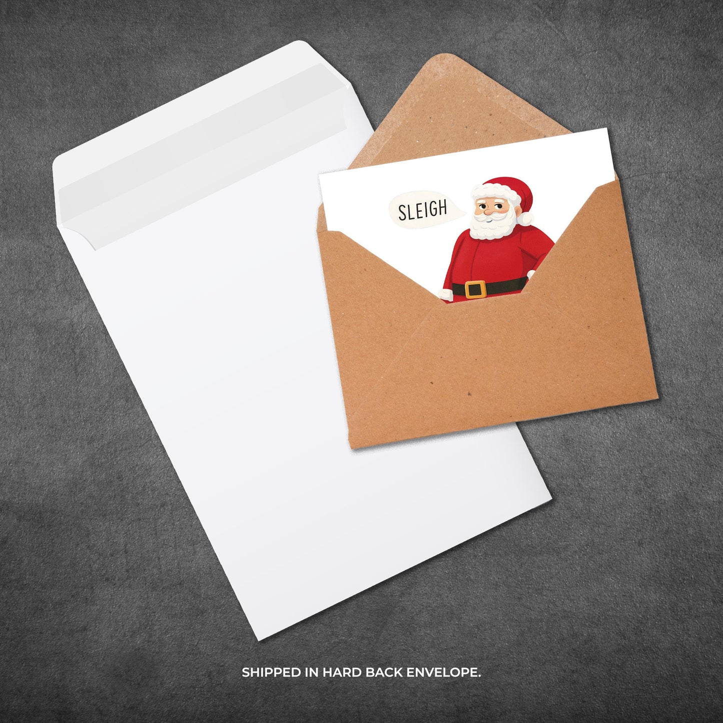 Funny Santa Christmas Card: Sleigh Pun Holiday Greeting