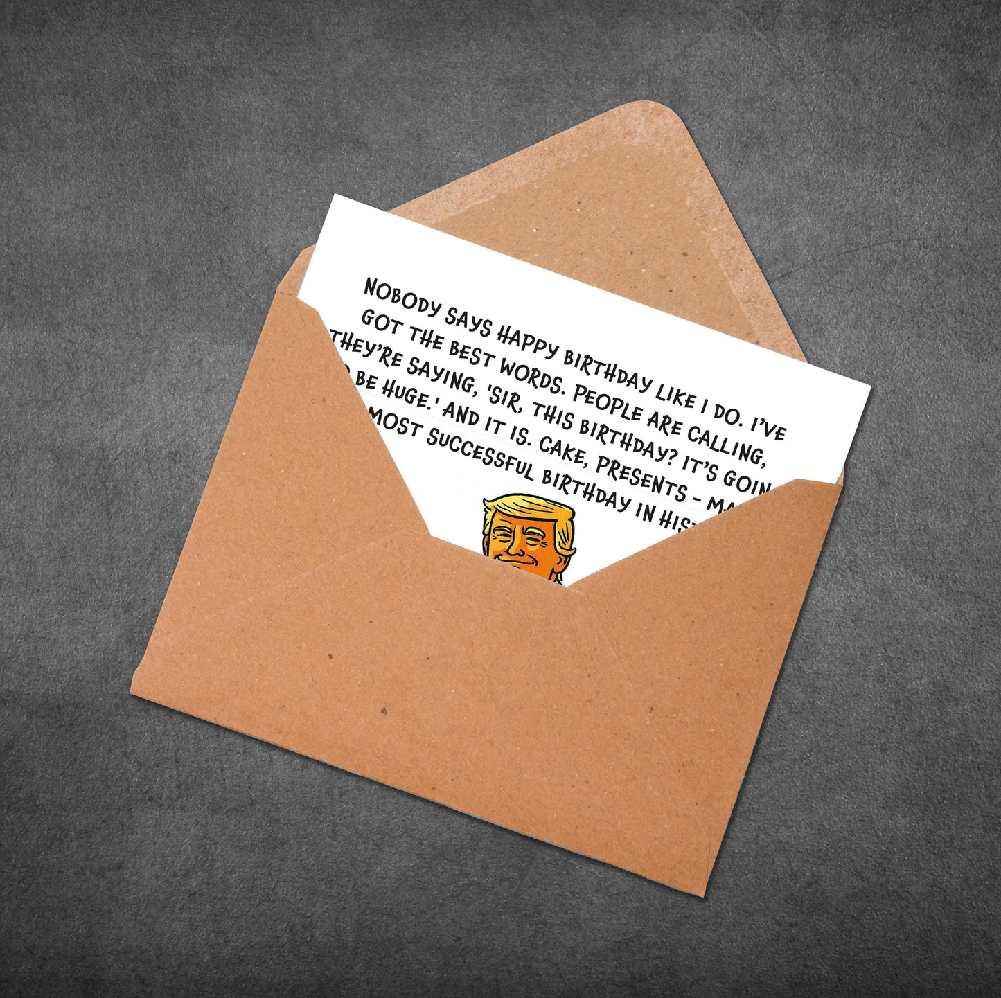 Funny Trump Birthday Card: Political Humor, Sarcastic Gift