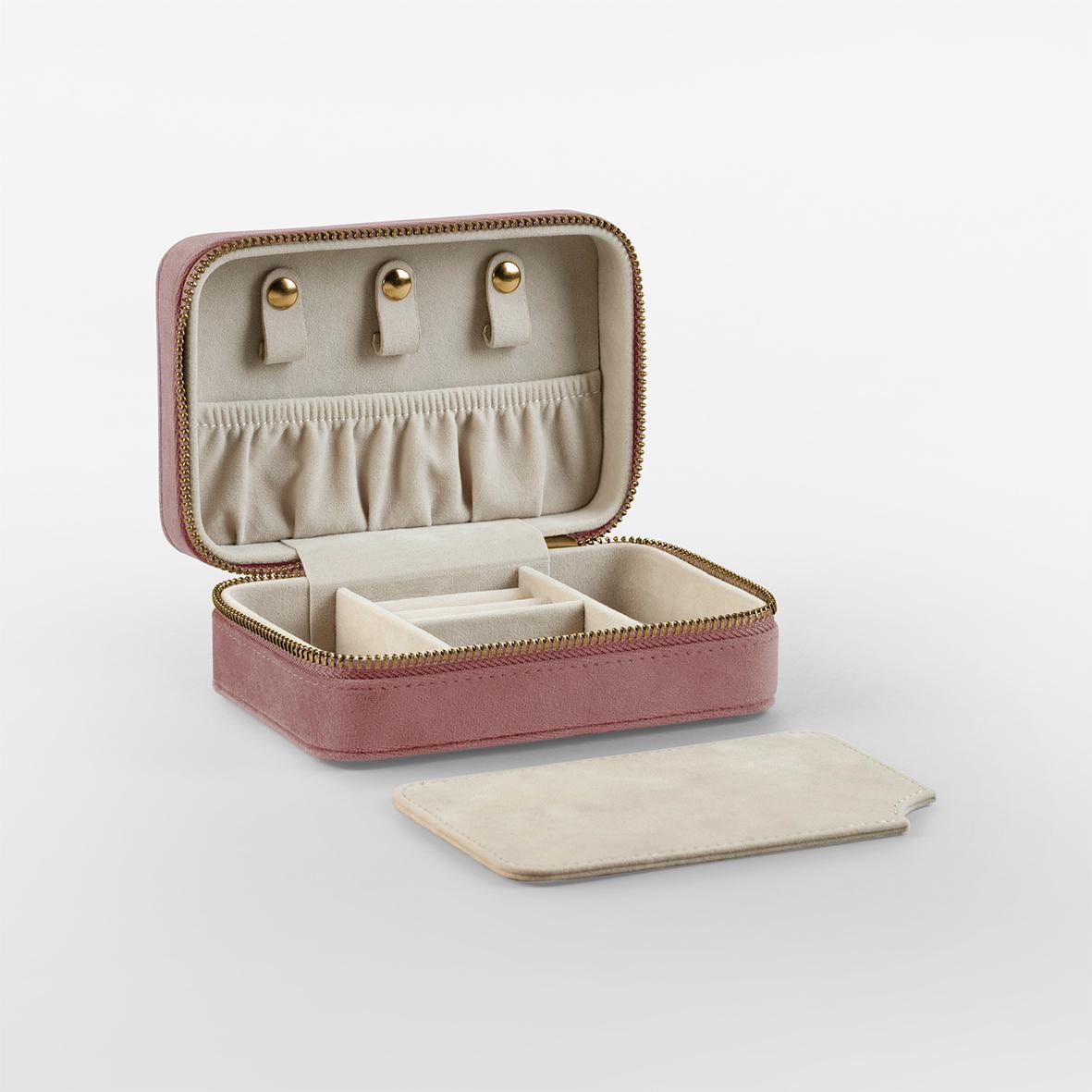 Velvet Travel Jewellery Box, Personalised Jewellery Case, Luxury Gift for Her