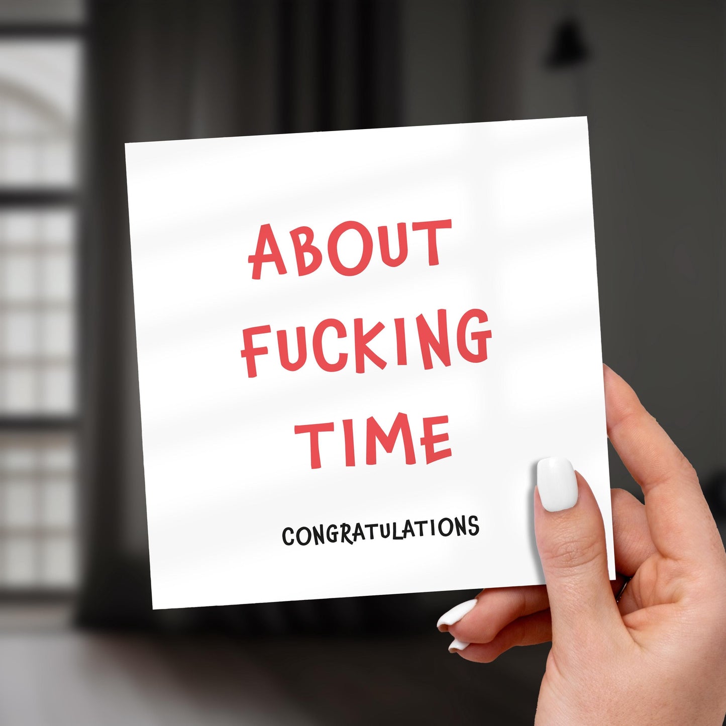 Funny Congratulations Card: Rude Censored Design, Engagement, Wedding, New Job