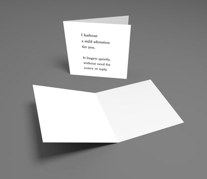 Greeting card with text on a gray background