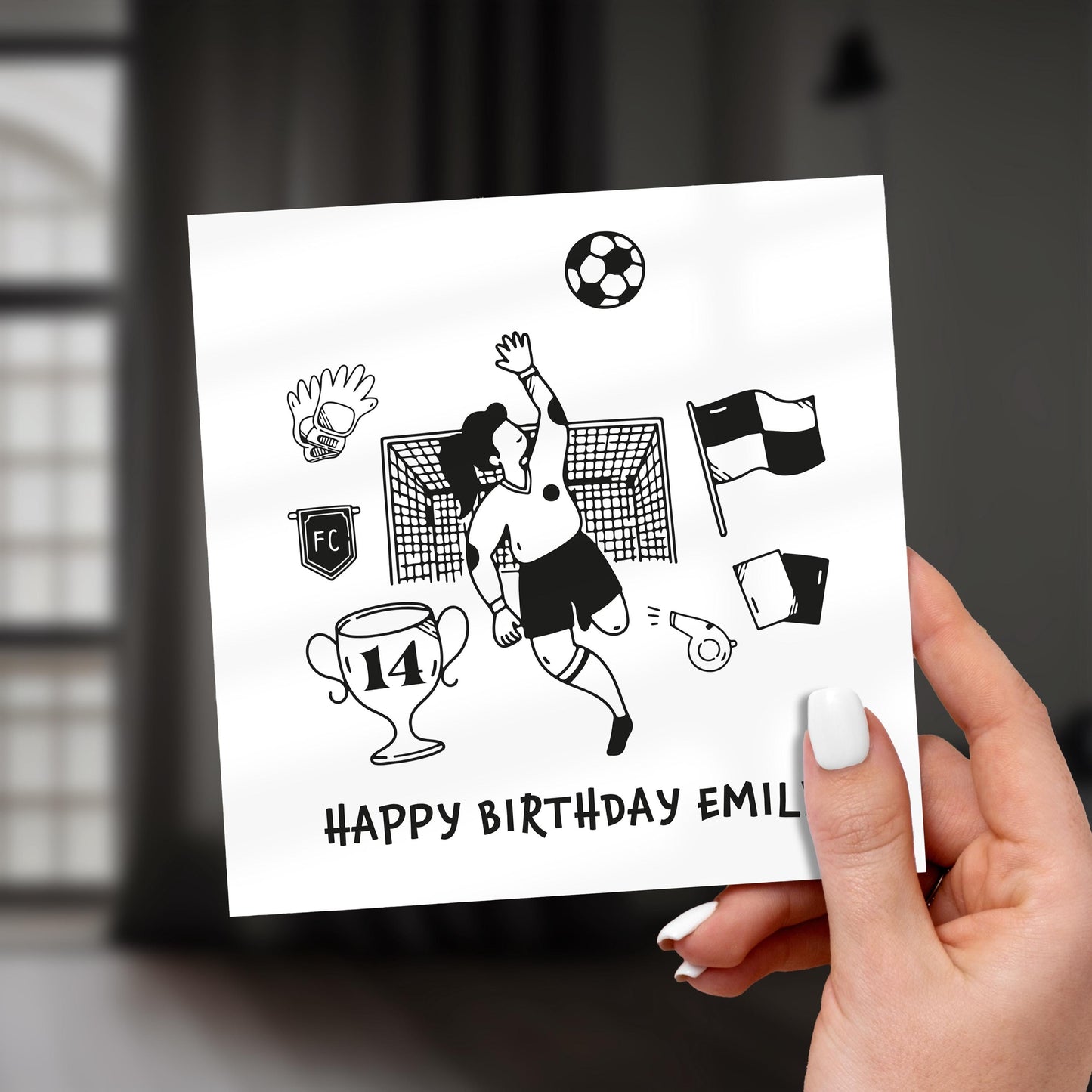 Personalized Football Birthday Card for Daughter: 14th Birthday