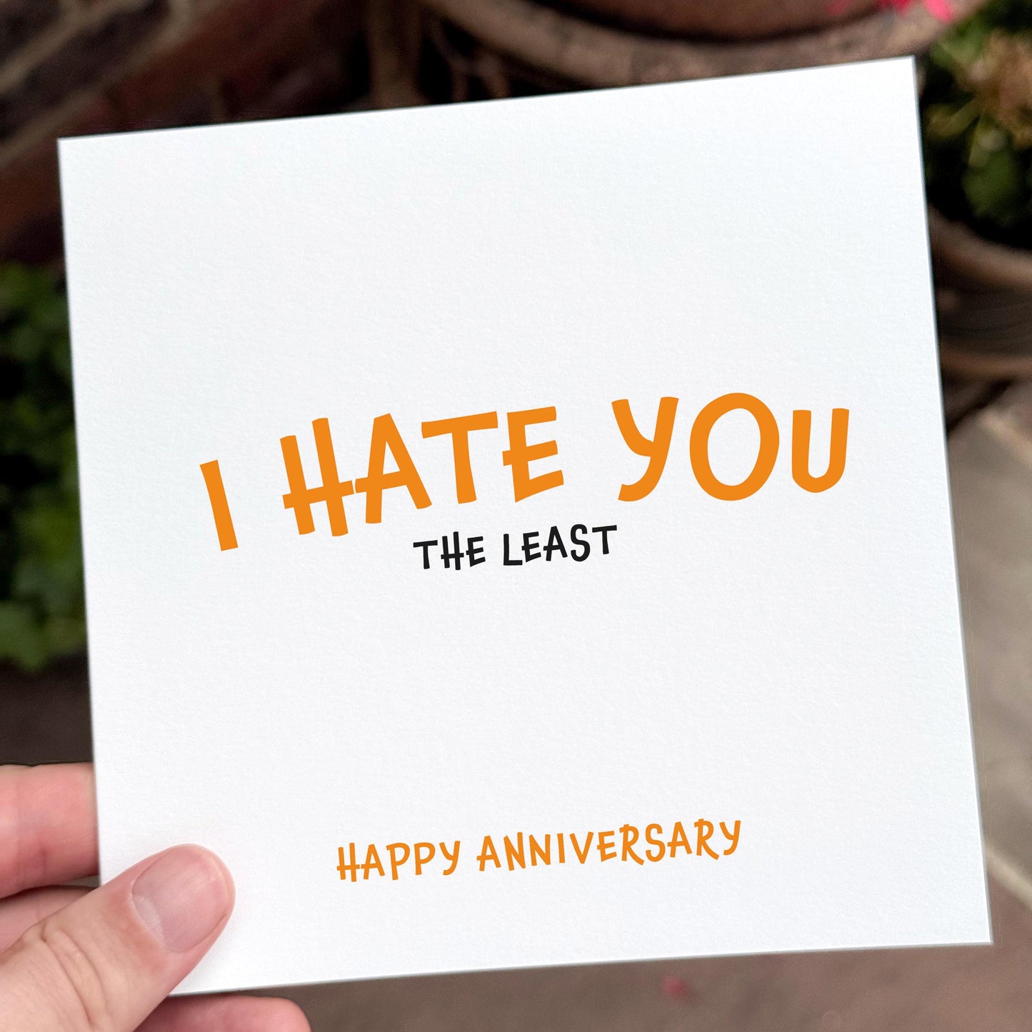 Funny Anniversary Card, I Hate You the Least Card, Anti-Social Love Card, Rude Couple Card, Honest Anniversary Card for Him or Her