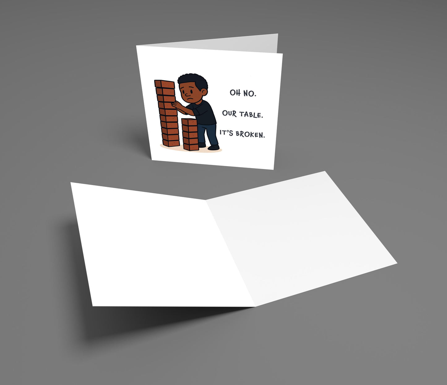 Funny "Our Table Is Broken" Meme Birthday Card - Viral Internet Joke