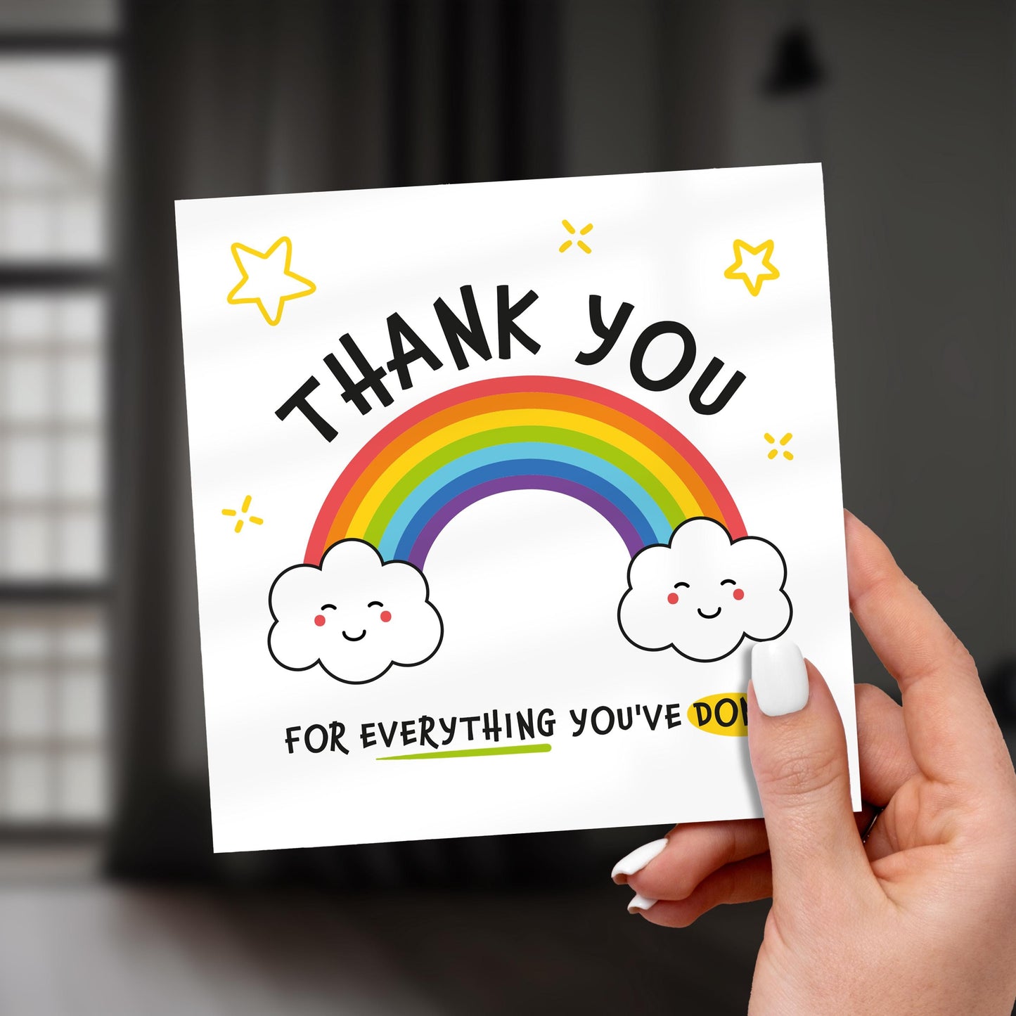 Rainbow Thank You Card: Teacher Appreciation, End of Term