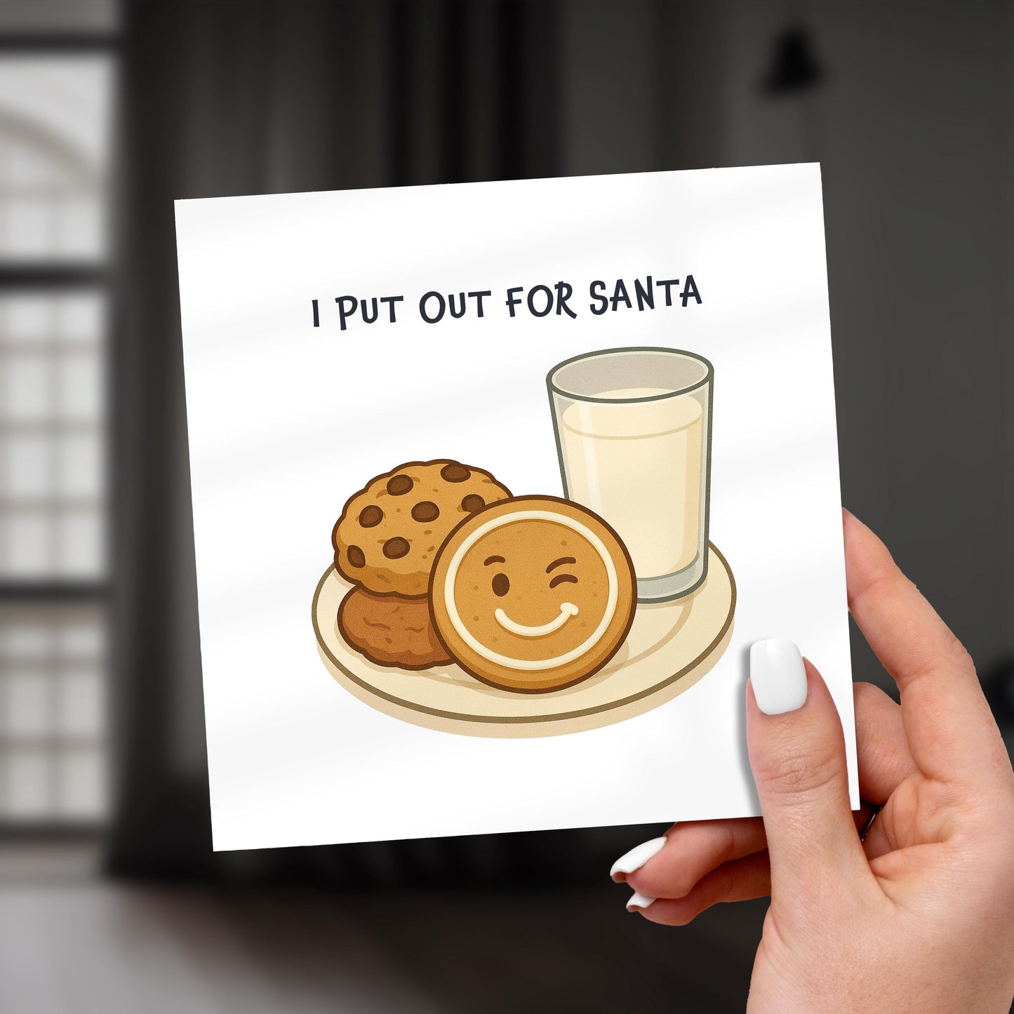 Funny Christmas Card, Naughty Xmas Card for Him, Santa Cookie Card, Cheeky Holiday Card, Rude Christmas Card for Friend