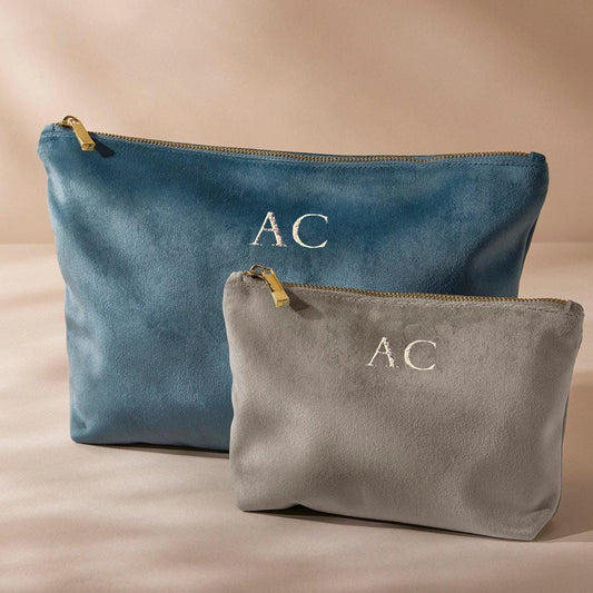 Velvet Accessory Bag, Personalised Make Up Pouch, Luxury Gift for Her