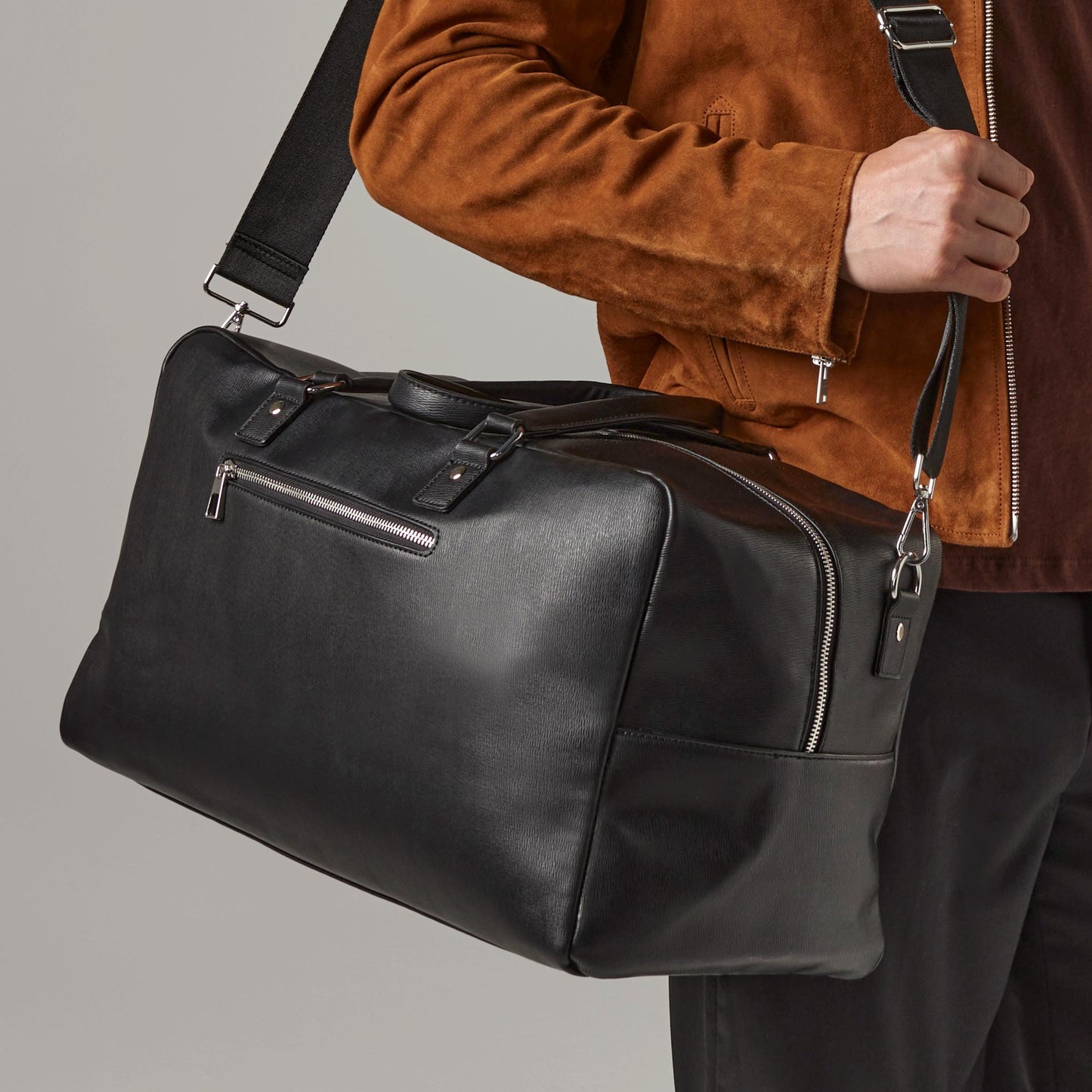 Tailored Luxe Weekender Bag, Personalised Men’s Travel Bag, Luxury Holdall Gift