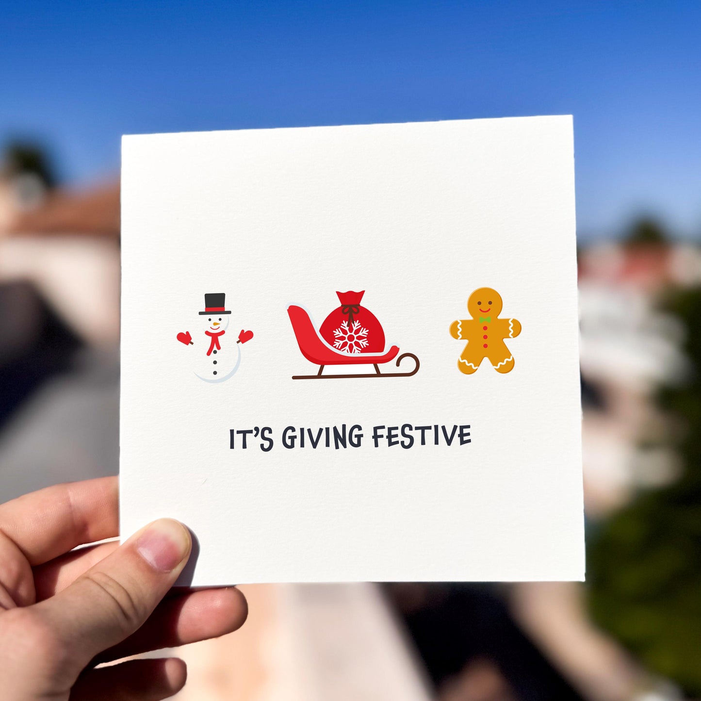Funny Christmas Card: It's Giving Festive, Modern Holiday Greeting
