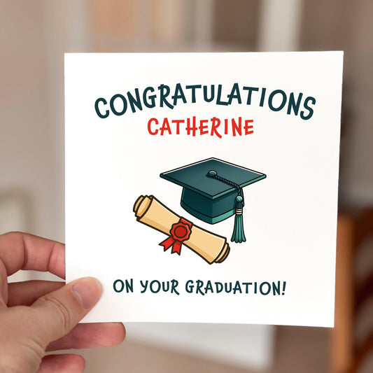 Personalized Graduation Card: Class of 2025, Cap & Scroll Design
