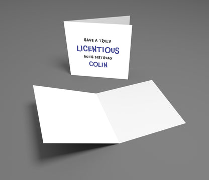 Greeting card with text on a gray background