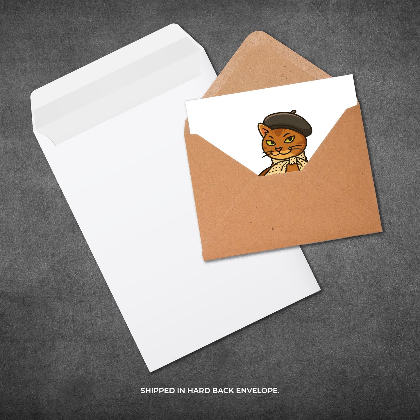 Funny French Cat Birthday Card: Sarcastic Meme Card for Her